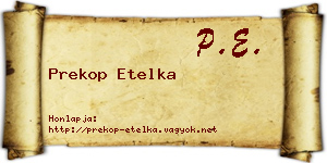 Prekop Etelka névjegykártya